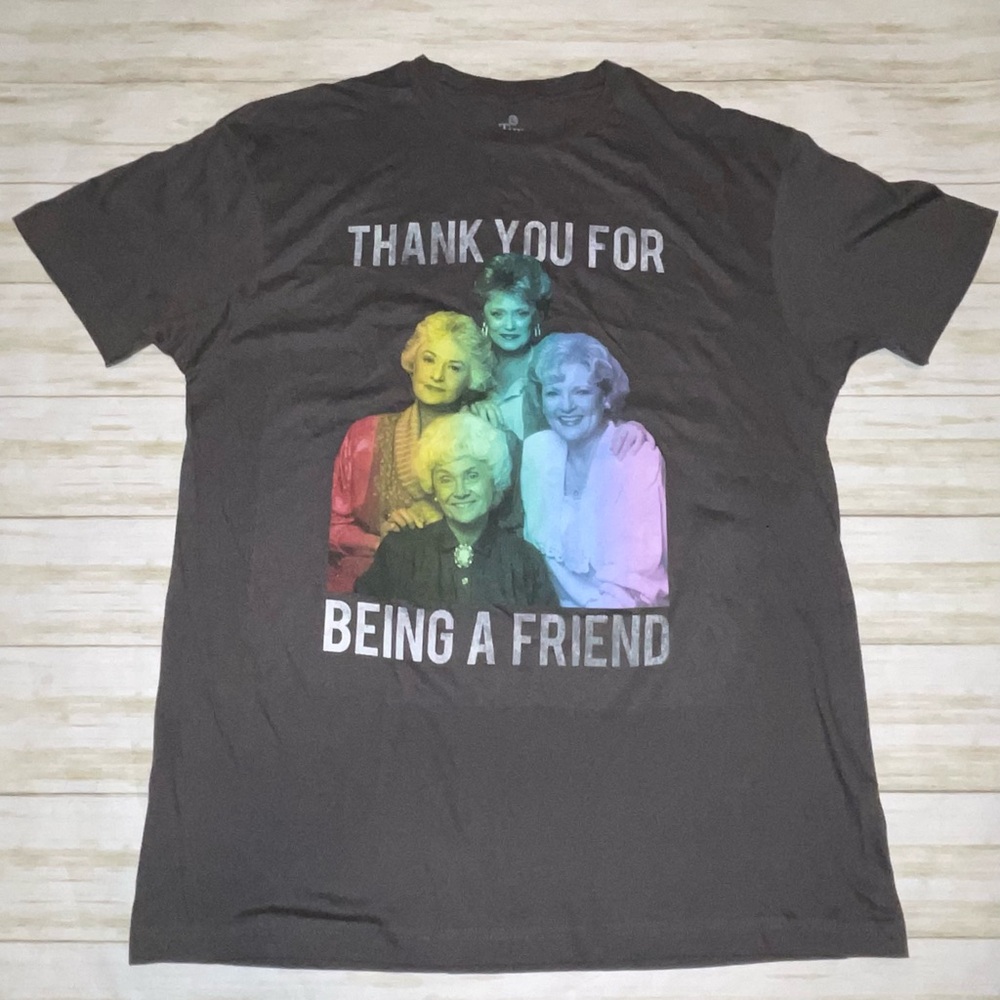 The Golden Girls “Thank you for being a friend” grey Tshirt Sz L Large 📺